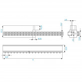 Kratka rynny przelewowej do basenu łączenie pojedyncze 150 mm x 22 mm CLASSIC TEBAS