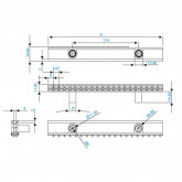 Kratka rynny przelewowej do basenu łączenie podwójne 200 mm x 22 mm CLASSIC TEBAS