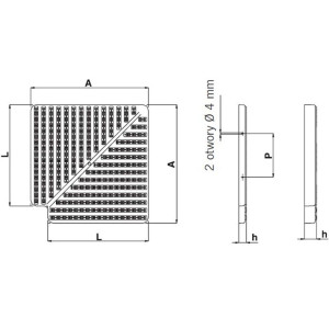 Narożnik kratki rynny przelewowej do basenu 90 stopni 195 mm x 22 mm ASTRAL POOL 2