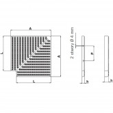 Narożnik kratki rynny przelewowej do basenu 90 stopni 195 mm x 22 mm ASTRAL POOL