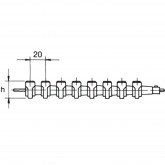 Kratka rynny przelewowej do basenu łączenie podwójne 195 mm x 22 mm ASTRAL POOL