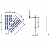 Narożnik kratki rynny przelewowej do basenu 45 stopni 295 mm x 22 mm ASTRAL POOL