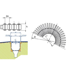 Kratka rynny przelewowej do basenu  łączenie pojedyncze 335 mm x 35 mm ASTRAL POOL 2