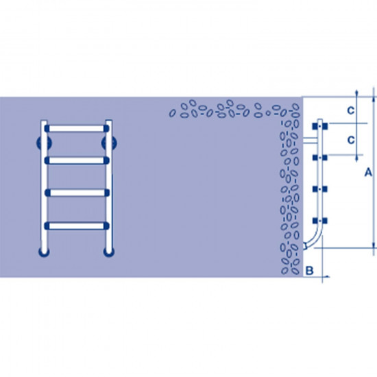 Divided 5-step pool ladder - lower section LUXE ASTRAL POOL