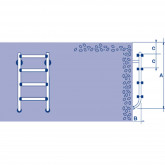 Divided 3-step pool ladder - lower section LUXE ASTRAL POOL