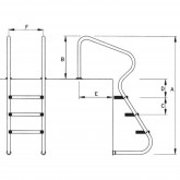 Drabinka basenowa 4-stopniowa z wygodnym wejściem LUXE ASTRAL POOL