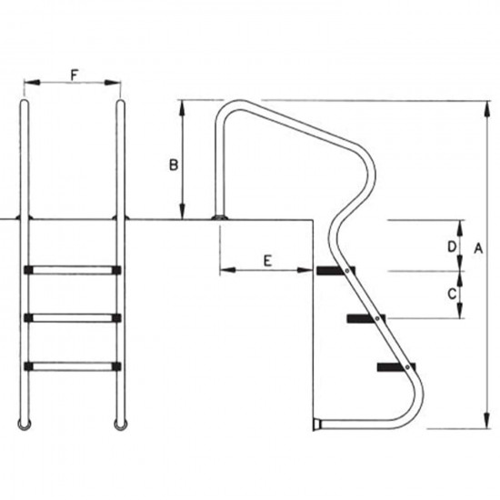 Drabinka basenowa 3-stopniowa LUXE ASTRAL POOL