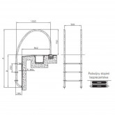 Drabinka 5-stopniowa do basenu z rynną przelewową LUXE ASTRAL POOL