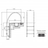 2-step pool ladder with overflow gutter LUXE ASTRAL POOL