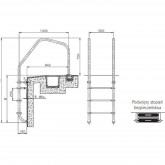 Pool ladder 2-step with overflow gutter ASTRAL POOL