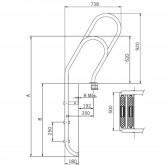 Pool ladder 4-step MIXED LUXE Asymmetrical ASTRAL POOL