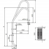 Drabinka basenowa 4-stop. STANDARD Asymetryczny ASTRAL POOL