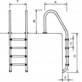Pool ladder 4-step STANDARD LUXE ASTRALPOOL