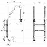 Pool ladder 2-step MARIA steel AISI304 TEBAS