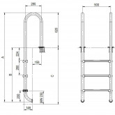 Pool ladder 5-step LINA AISI304 steel TEBAS