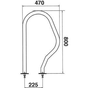Handrail for dividing pool ladder  470 x 800 vertical ASTRAL POOL 2