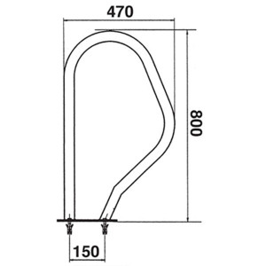 Handrail for dividing pool ladder 470 x 800 rectangular base ASTRAL POOL 2