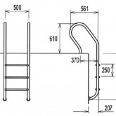 Pool ladder 4-step steel AISI316 MIXTA FLEXINOX
