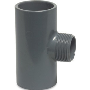 Adaptor T-piece 90° PVC-U glue socket x male thread x glue socket