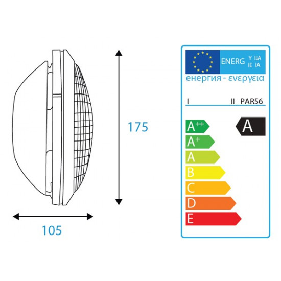Żarówka do basenu LED PAR56 światło kolorowe RGB 30W 1150LM DIAMOND PLUS TEBAS