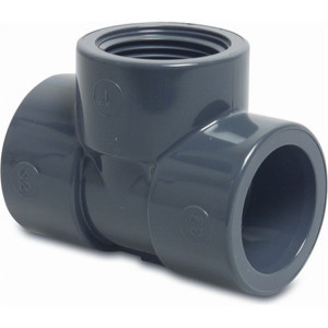 T-piece 90° PVC-U glue socket x female thread x glue socket MEGA POOL