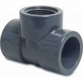 T-piece 90° PVC-U glue socket x female thread x glue socket MEGA POOL
