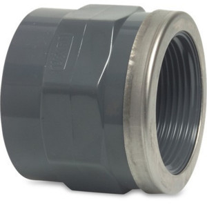 Adaptor socket PVC-U glue socket x female thread PN16 (reinforced)