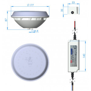 Żarówka LED do lampy basenowej PAR56 LUMIPLUS DC V2 3000K 32W 4320LM światło ciepłe ASTRAL POOL 2