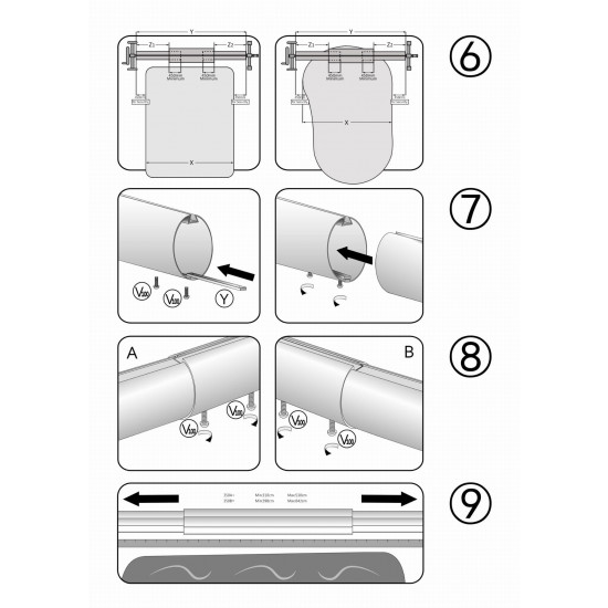 Rolka do zwijania folii solarnej w basenie do szer. 5m TEBAS STEEL