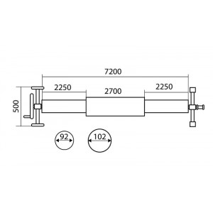 Pool solar cover reel, standing, up to 7m wide TEBAS STEEL 2