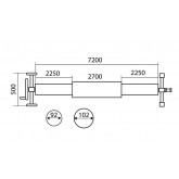 Pool solar cover reel, standing, up to 7m wide TEBAS STEEL