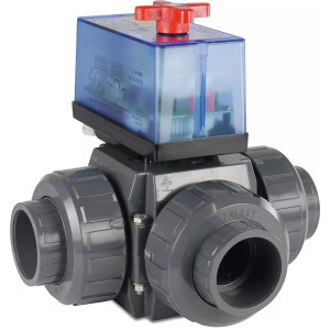 Zawór kulowy 3-drożny PVC-U  KW x KW x KW PN3 MEGA POOL