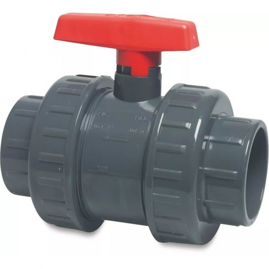 Ball valve PVC-U glue socket PN16 (25mm - 90mm) TYPE AK MEGA POOL