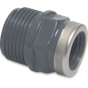Reducing nipple PVC-U male thread x female thread (reinforced) POOL