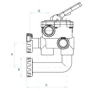 Zawór 6-drożny boczny do filtra +przyłącza CLASSIC 1 1/2" ASTRAL POOL 2