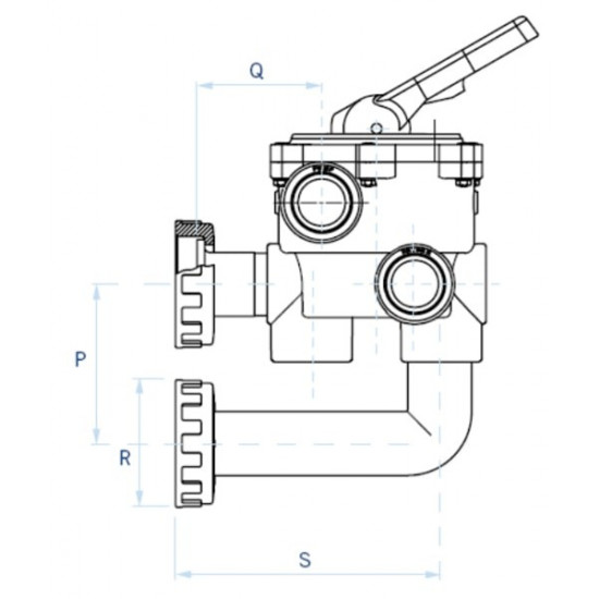 Zawór 6-drożny boczny do filtra +przyłącza CLASSIC 1 1/2" ASTRAL POOL