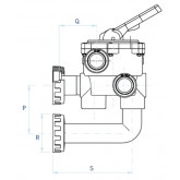 Zawór 6-drożny boczny do filtra +przyłącza CLASSIC 1 1/2" ASTRAL POOL
