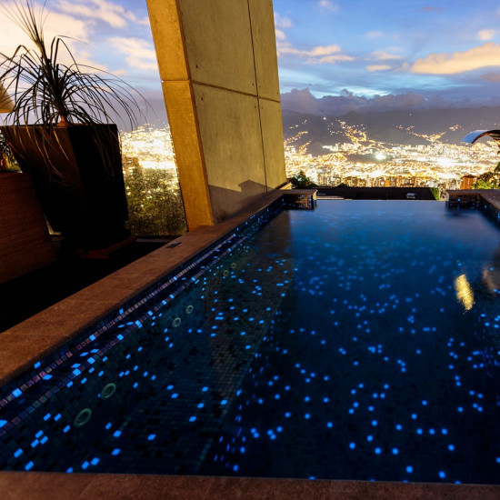 Pool glass mosaic series Fosfo, colour Delphinus EZARRI