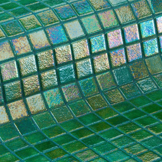 Mozaika basenowa szklana seria Iris, kolor GREENPEARL EZARRI