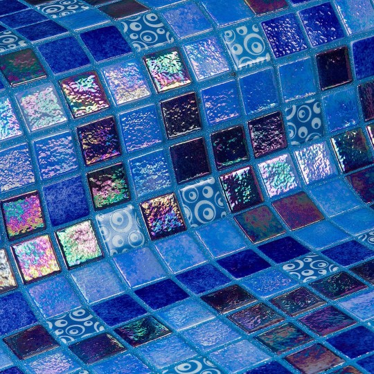 Mozaika basenowa szklana seria Topping, kolor Blueberries EZARRI