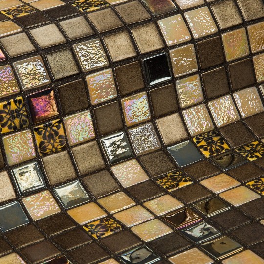 Mozaika basenowa szklana seria Topping, kolor Almonds EZARRI