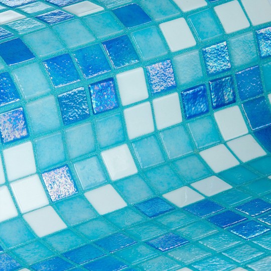 Glass mosaic pool series Iris MIX, colour SKY EZARRI