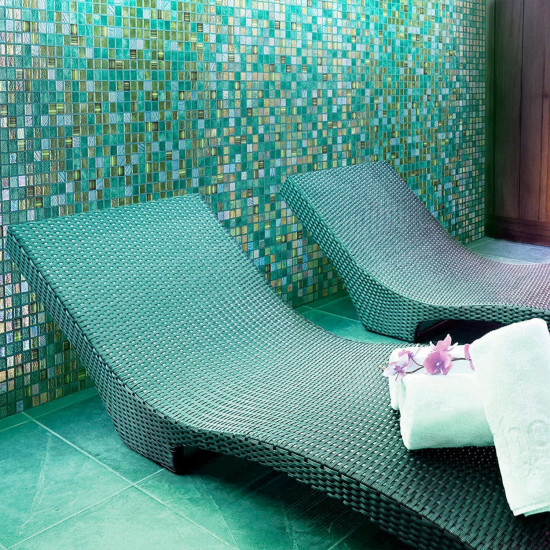 Glass pool mosaic series Topping, colour KIWI EZARRI