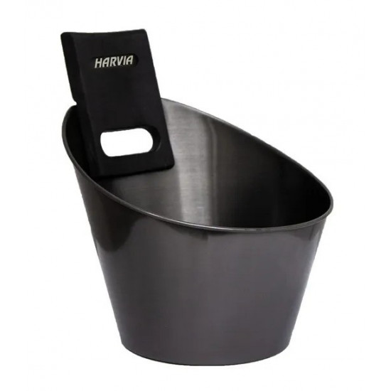 Zestaw akcesoriów do sauny czarny (ceber, chochla, termo-higrometr) ze stali nierdzewnej HARVIA