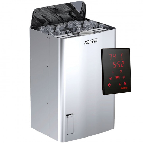 Double-function sauna heater HARVIA THE WALL COMBI 7 kW with XENIO controller