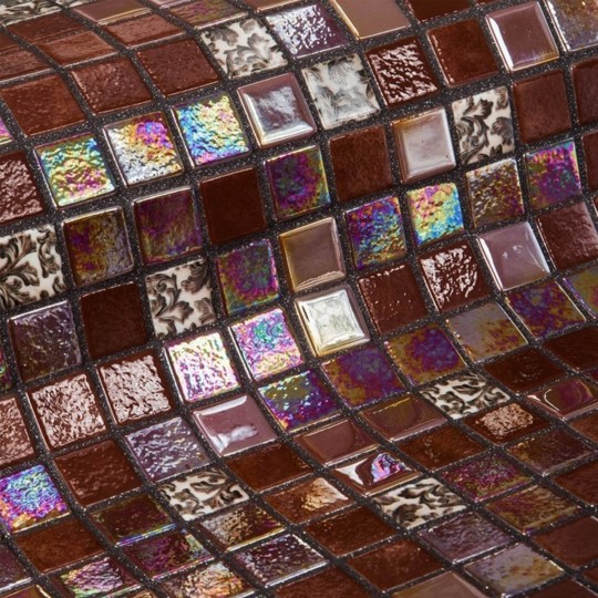 Mozaika basenowa szklana seria Topping, kolor Choco Bits EZARRI