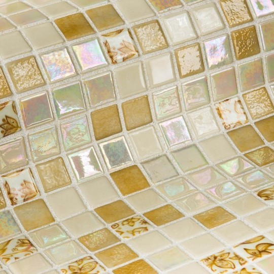Mozaika basenowa szklana seria Topping, kolor Leaves EZARRI
