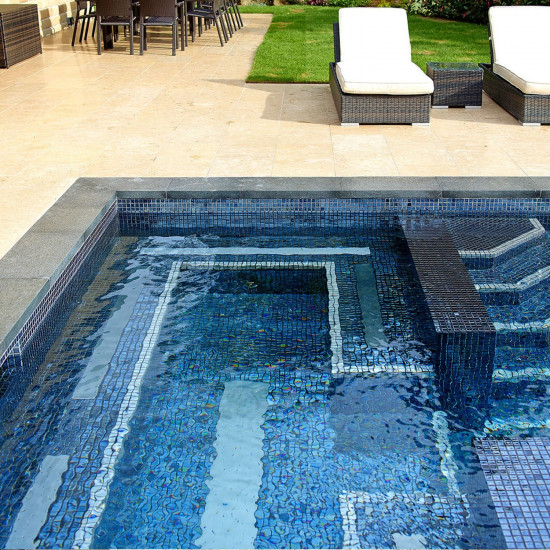 Pool glass mosaic Metal series, colour LAVA EZARRI