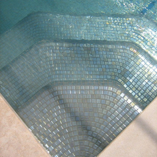 Pool glass mosaic Metal series, colour INOX EZARRI