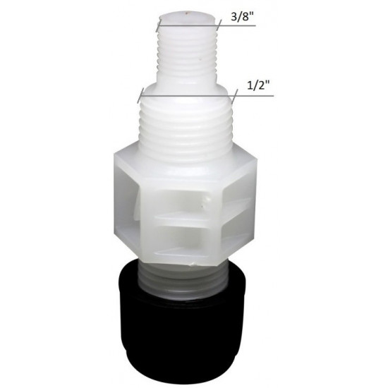 Dosing valve for pool chemicals PVDF 6/4 mm, 1/2" EMEC